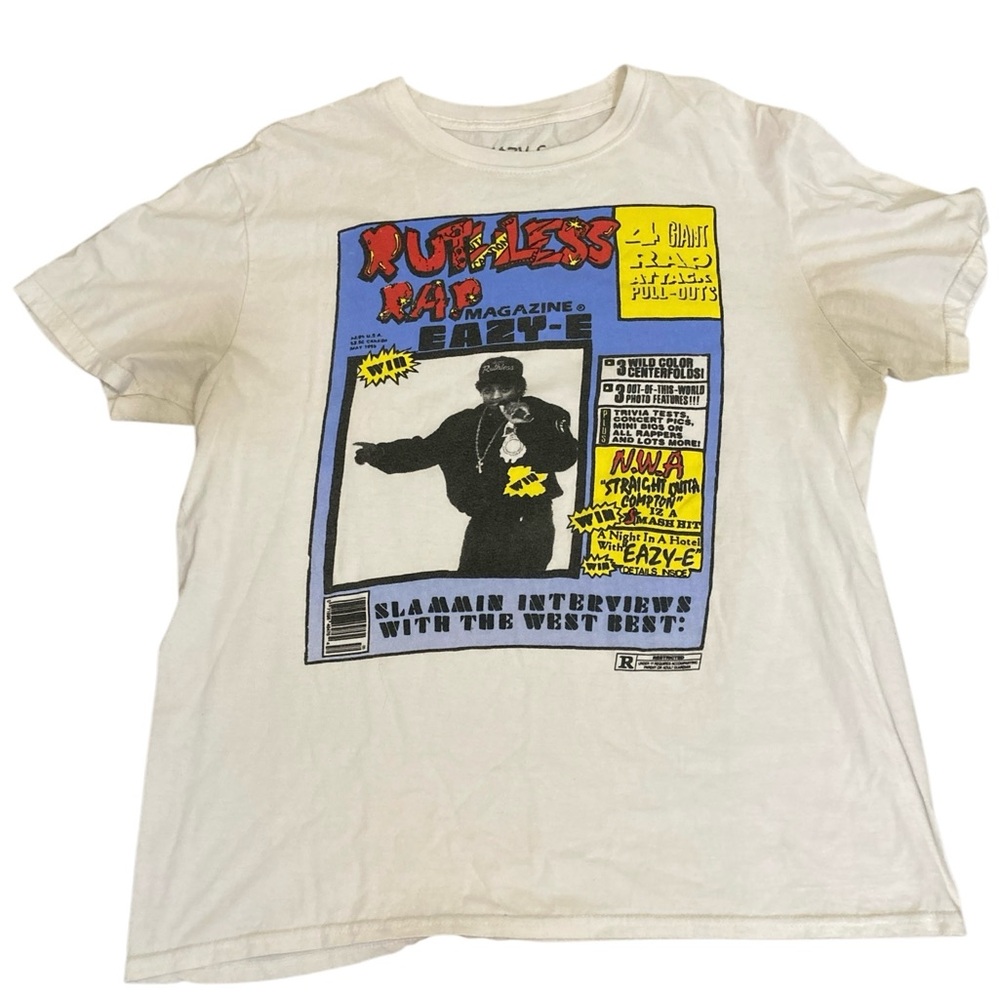 EAZY-E RUTHLESS RAP TOUR VINTAGE T-SHIRT- size large- Awesome